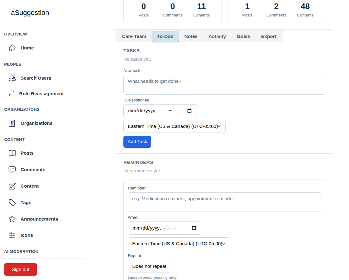 Shared Tasks and Reminders